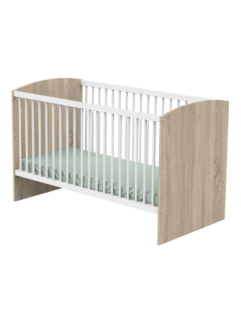 Chambre bébé, Lit évolutif et Commode à langer - SAUTHON Blanc Marron - Kiabi