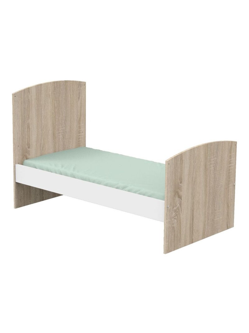 Chambre bébé, Lit évolutif et Commode à langer - SAUTHON Blanc Marron - Kiabi