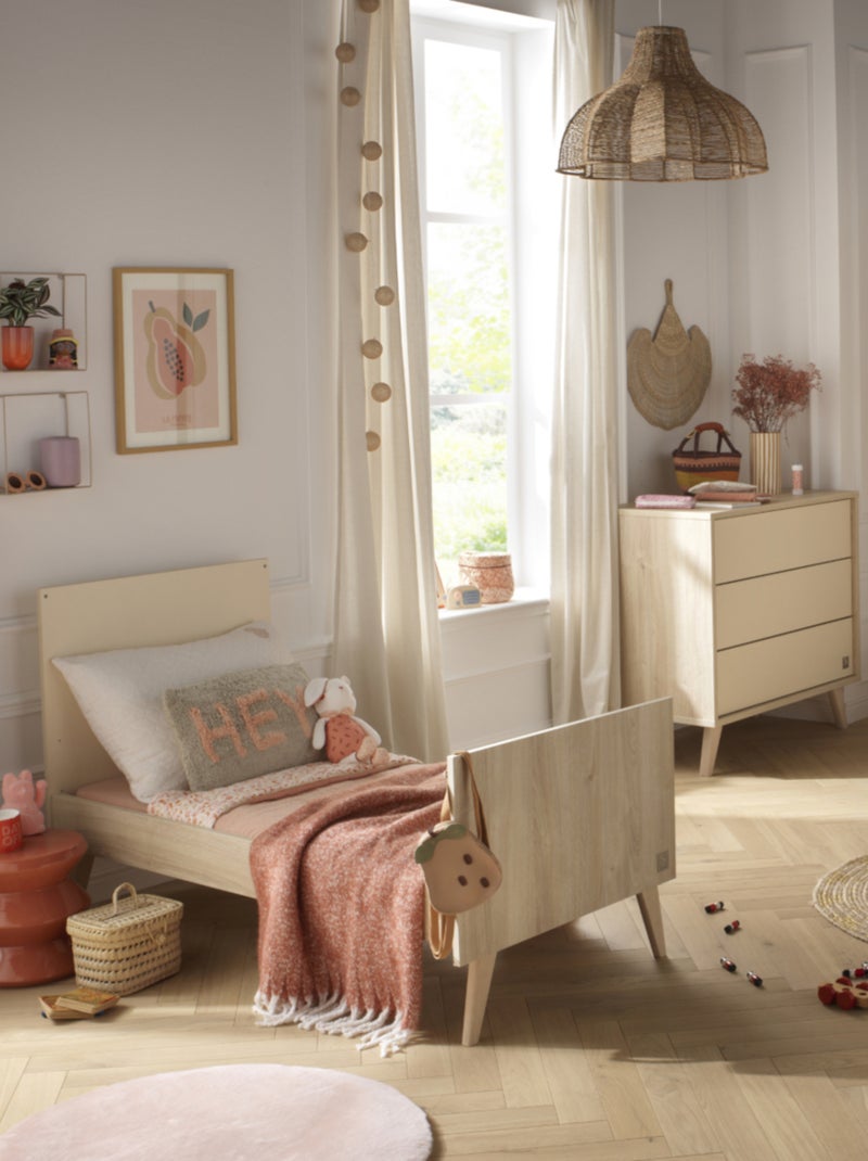 Chambre bébé, Lit évolutif et Commode à langer 3 tiroirs - SAUTHON Beige - Kiabi