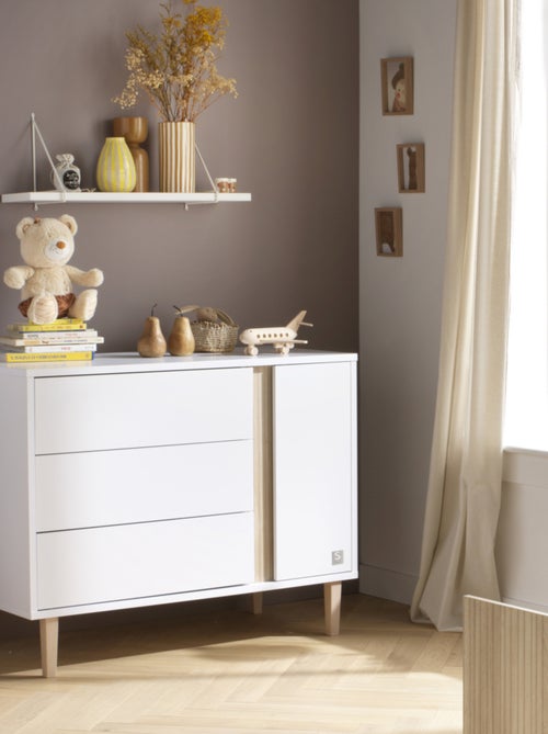 Chambre bébé, Lit évolutif et Commode à langer 3 tiroirs et 1 porte - SAUTHON - Kiabi