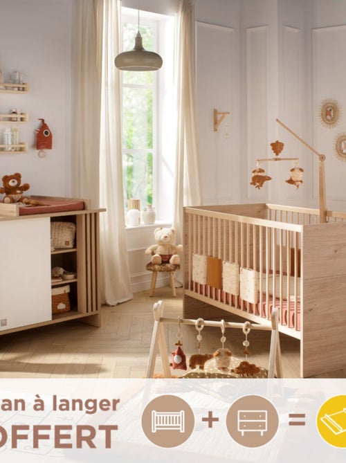 Chambre bébé, Lit évolutif et Commode à langer avec claustra - - Kiabi