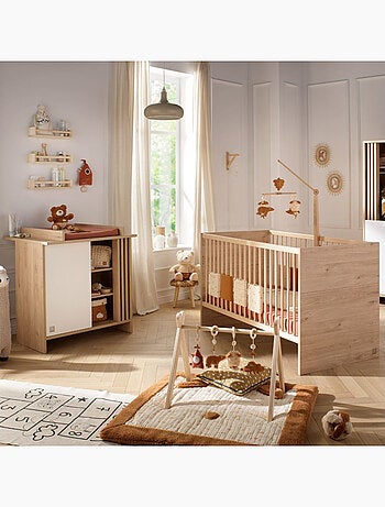 Chambre bébé, Lit évolutif et Commode à langer avec claustra - SAUTHON