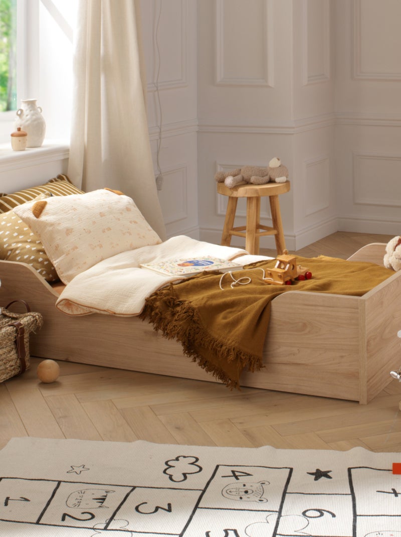 Chambre bébé, Lit évolutif et Commode à langer avec claustra - SAUTHON Blanc Marron - Kiabi