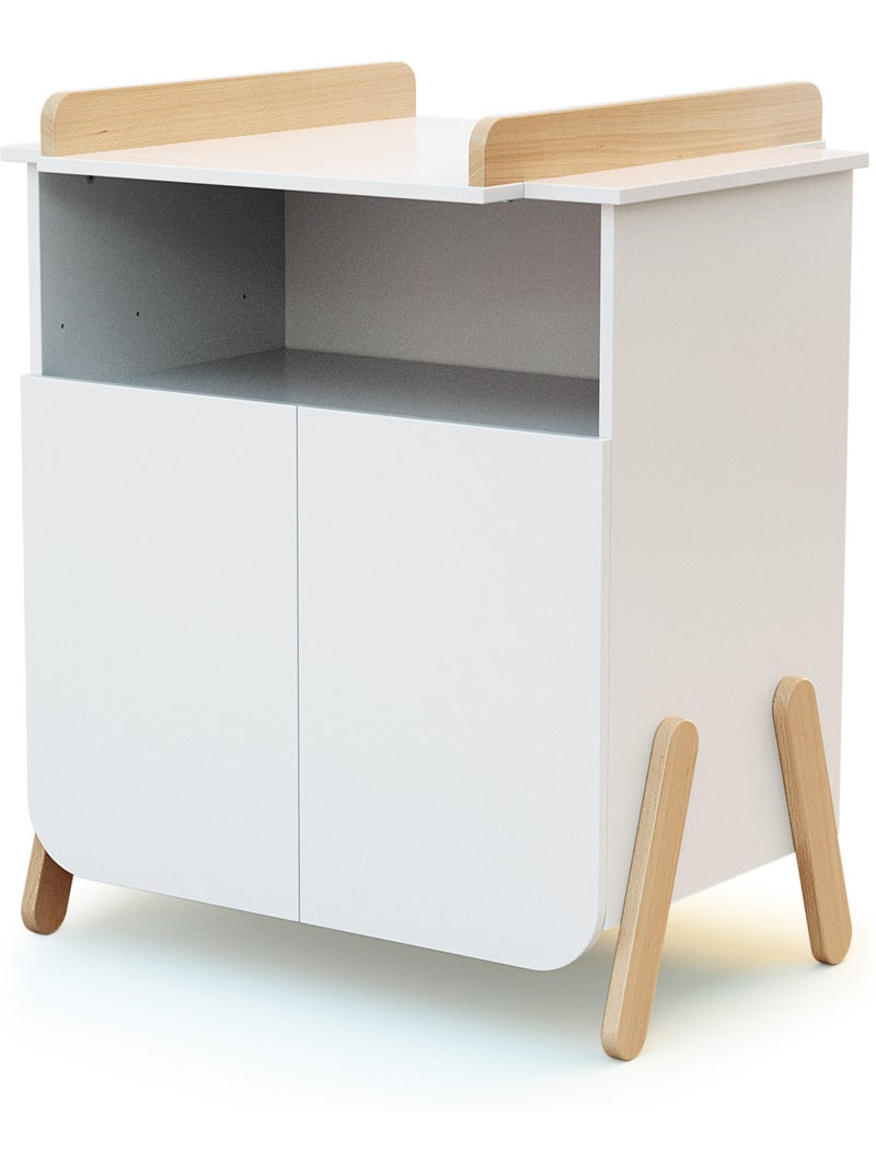 Chambre bébé lit, meuble à langer et armoire en bois pirate Beige/Blanc - Kiabi
