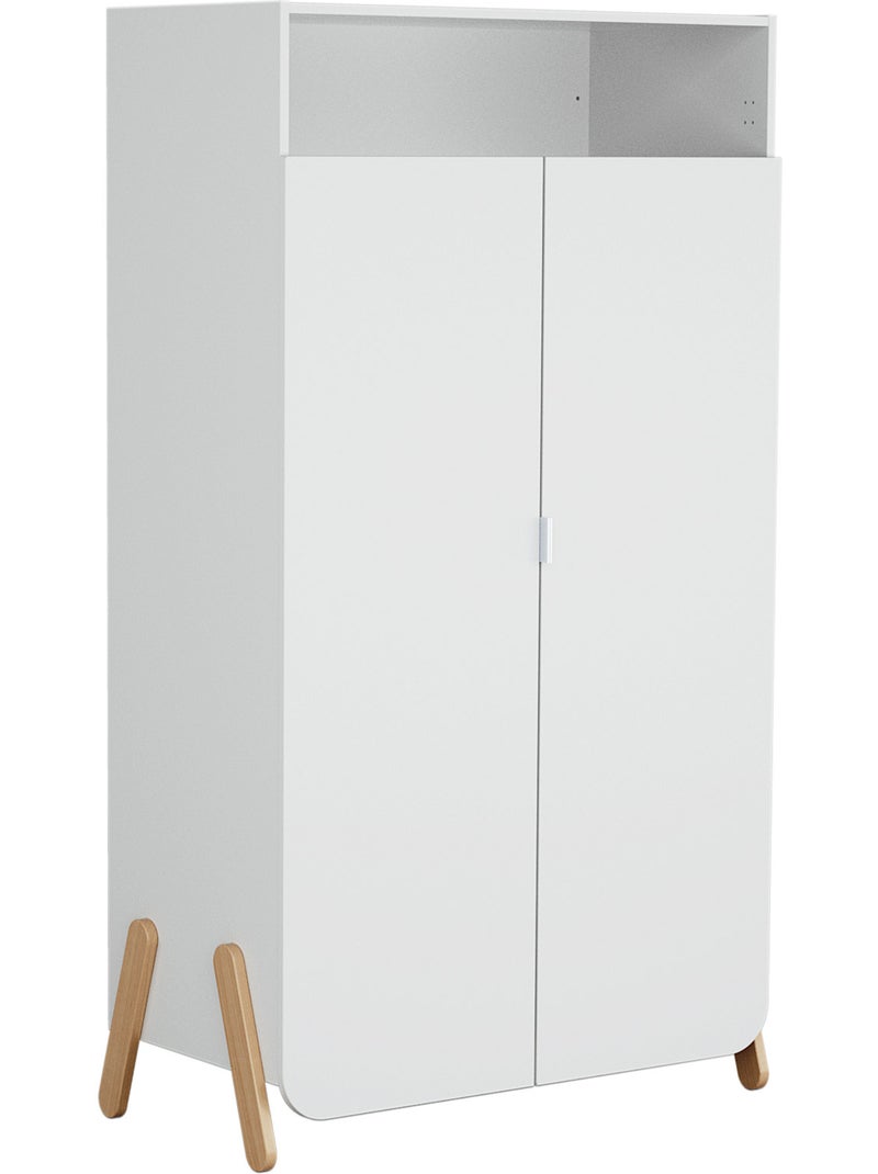 Chambre bébé lit, meuble à langer et armoire en bois pirate Beige/Blanc - Kiabi