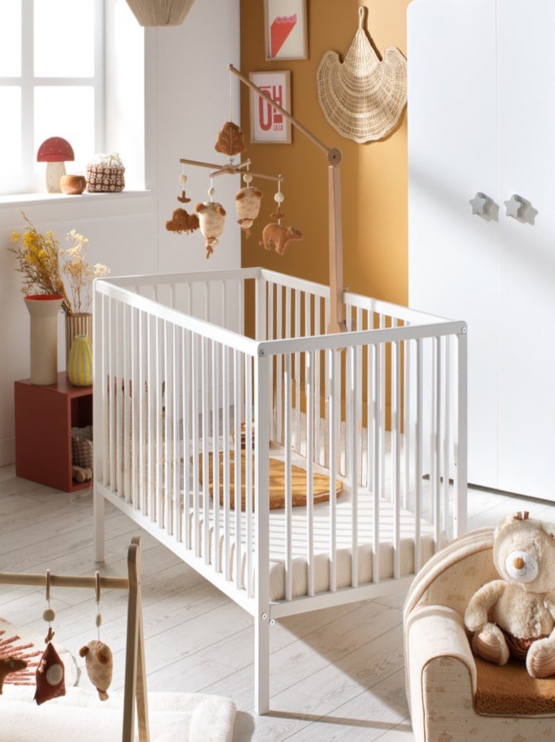 Chambre complète bébé avec lit 120x60cm à barreauxet commode à langer 3 tiroirs - BABYPRICE Blanc - Kiabi