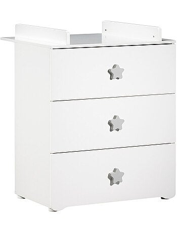 Chambre complète bébé avec lit 120x60cm à barreauxet commode à langer 3 tiroirs - BABYPRICE