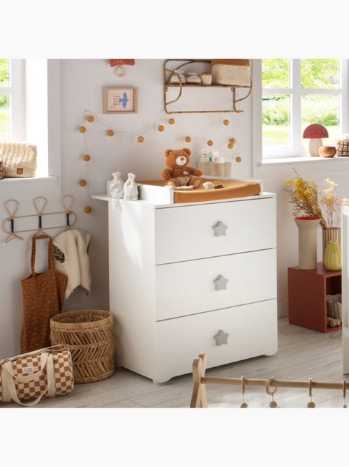 Chambre complète bébé avec lit 120x60cm, commode à langer et armoire 2 portes - BABYPRICE - Kiabi