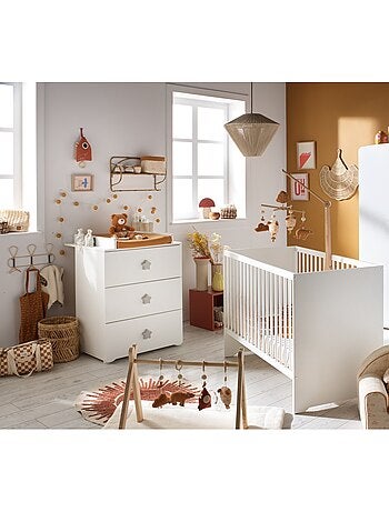 Chambre complète bébé avec lit 120x60cm et commode à langer - BABYPRICE