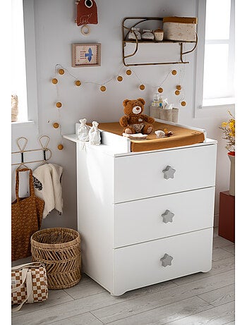 Chambre complète bébé avec lit 120x60cm et commode à langer - BABYPRICE
