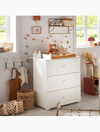 Chambre complète bébé avec lit 120x60cm et commode à langer 3 tiroirs - BABYPRICE