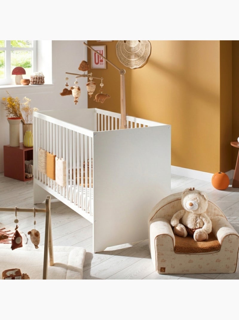 Chambre complète bébé avec lit 120x60cm et commode à langer 3 tiroirs - BABYPRICE Blanc - Kiabi