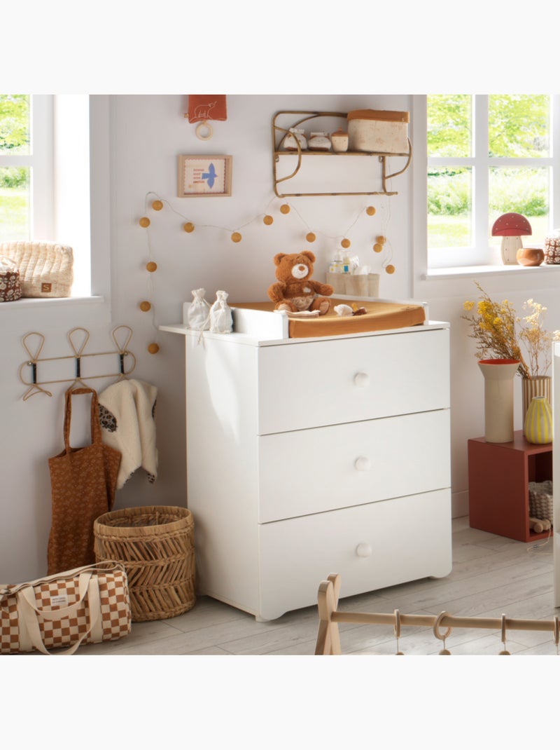Chambre complète bébé avec lit 120x60cm et commode à langer 3 tiroirs - BABYPRICE Blanc - Kiabi