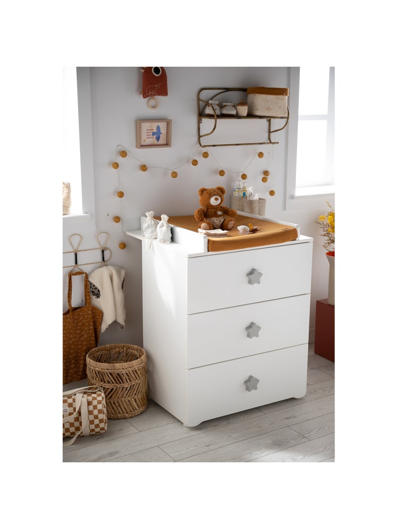 Chambre complète bébé avec lit 120x60cm et commode à langer 3 tiroirs - BABYPRICE Gris - Kiabi