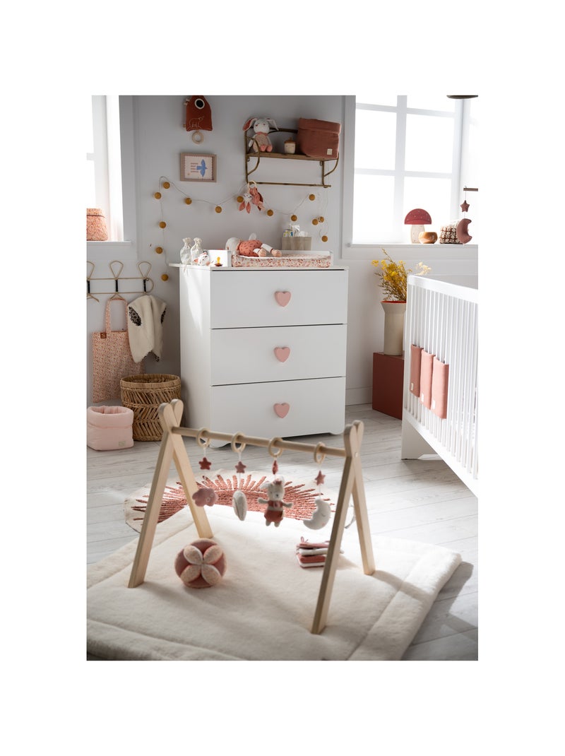 Chambre complète bébé avec lit 120x60cm et commode à langer 3 tiroirs - BABYPRICE Rose - Kiabi