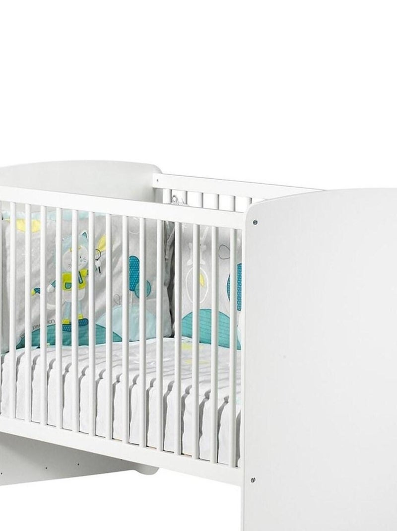 Chambre complète bébé avec lit à barreaux, commode à langer et armoire 2 portes - BABYPRICE Blanc - Kiabi