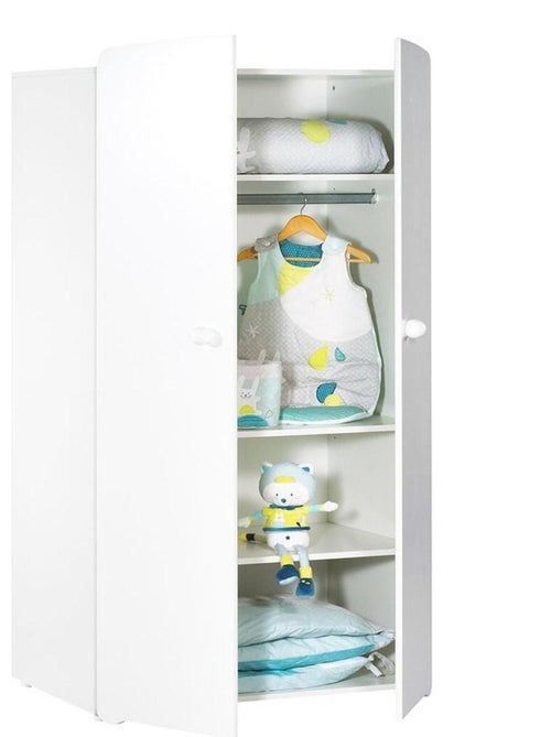 Chambre complète bébé avec lit à barreaux, commode à langer et armoire 2 portes - BABYPRICE - Kiabi