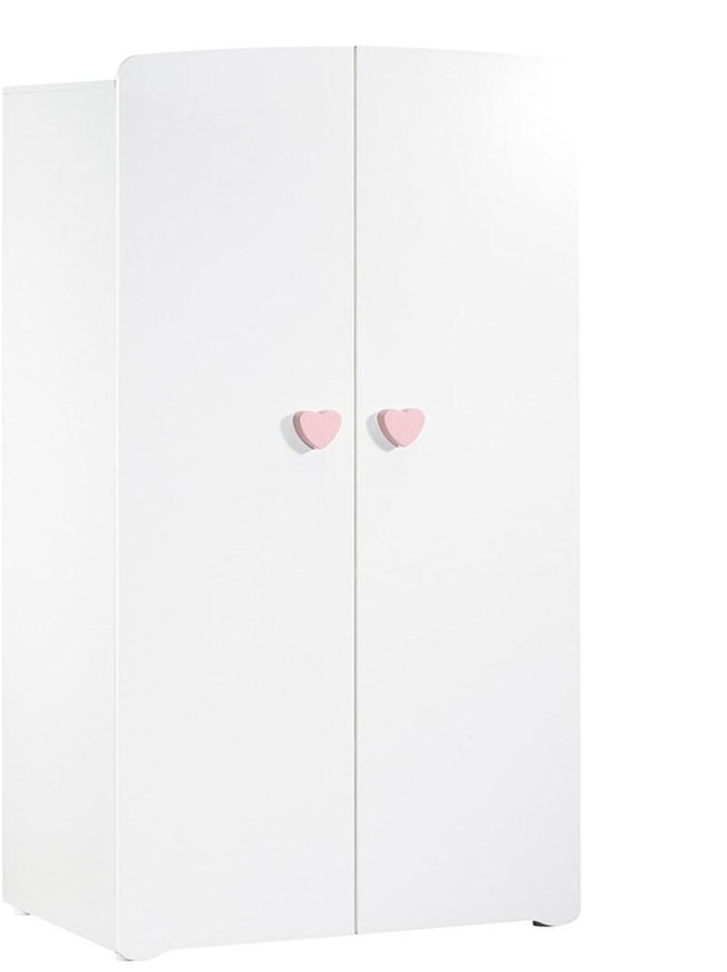 Chambre complète bébé avec lit à barreaux, commode à langer et armoire 2 portes - BABYPRICE Blanc Rose - Kiabi