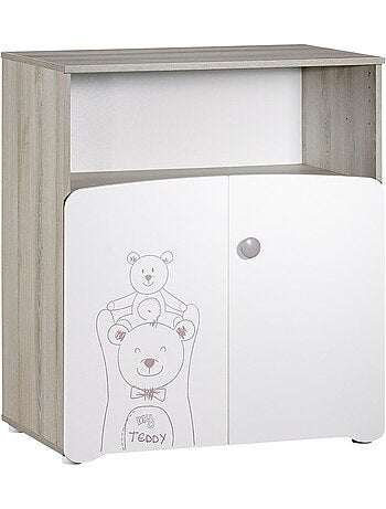Chambre duo lit et Commode à langer en bois - BABYPRICE
