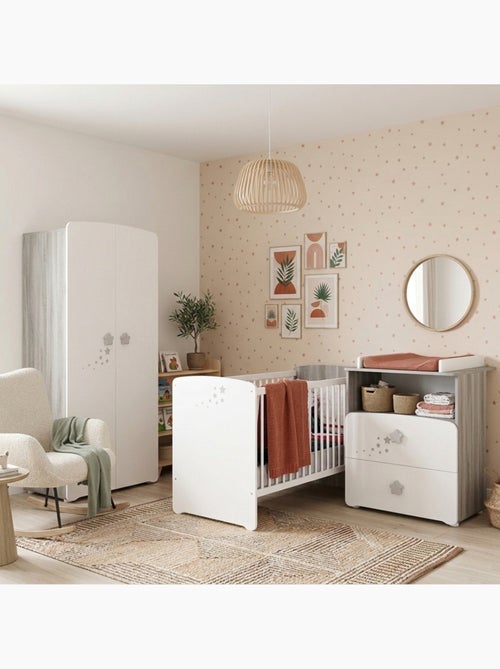 Chambre duo lit et Commode et une niche en bois - BABYPRICE - Kiabi