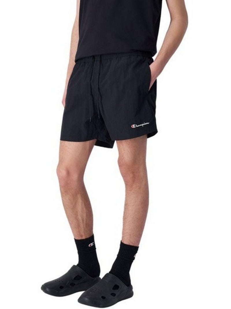 Champion - Short de bain motif/style Logo brodé Noir - Kiabi
