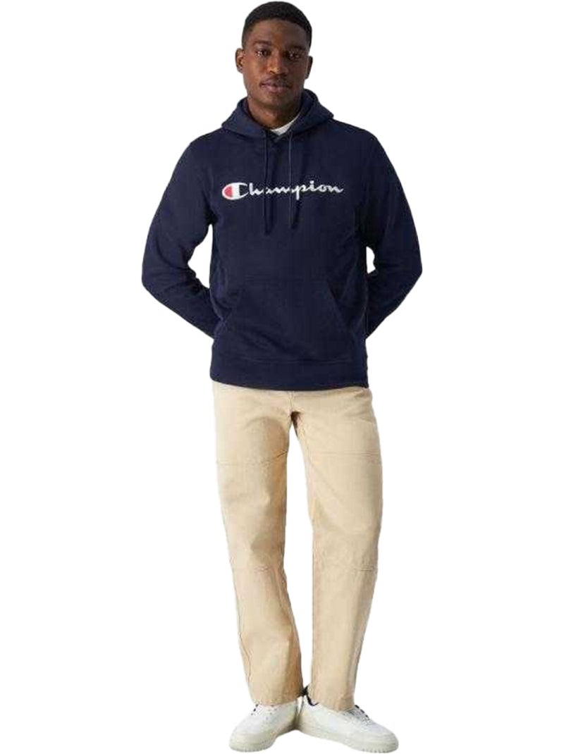 Champion - Sweat à capuche motif/style logo Bleu marine - Kiabi