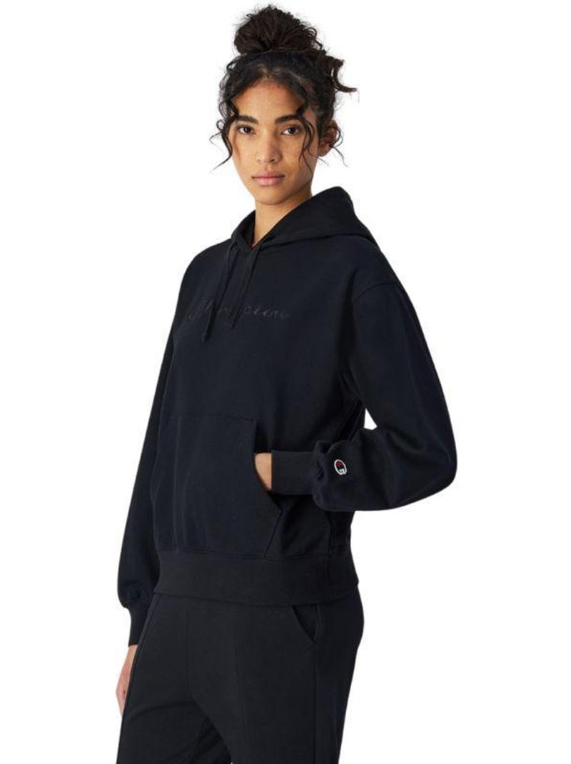 Champion - Sweat à capuche motif/style Logo brodé Noir - Kiabi