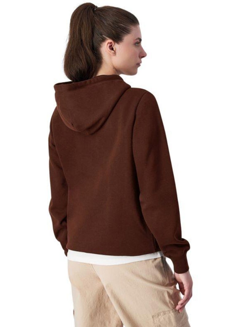 Champion - Sweat à capuche motif/style logo sur poitrine Marron - Kiabi
