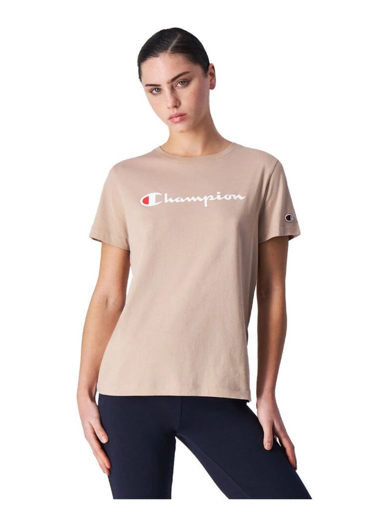 Champion - T-shirt manches courtes Beige - Kiabi