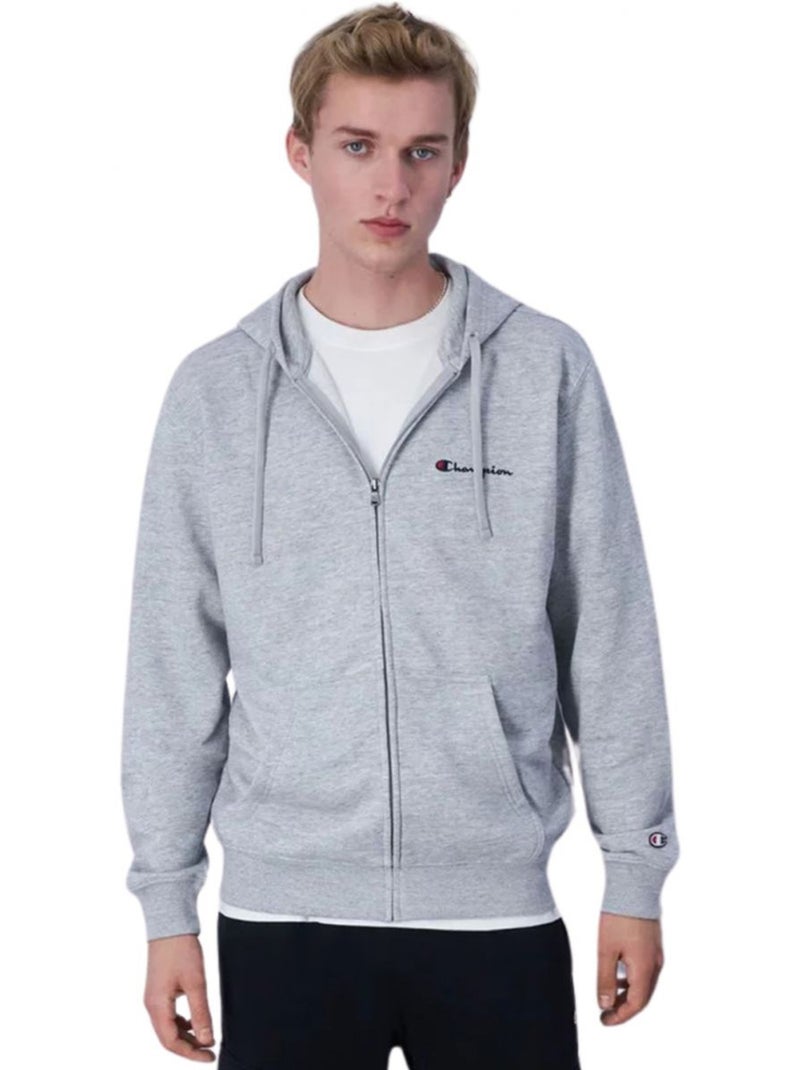 Champion - Veste à capuche motif/style logo sur poitrine Gris - Kiabi