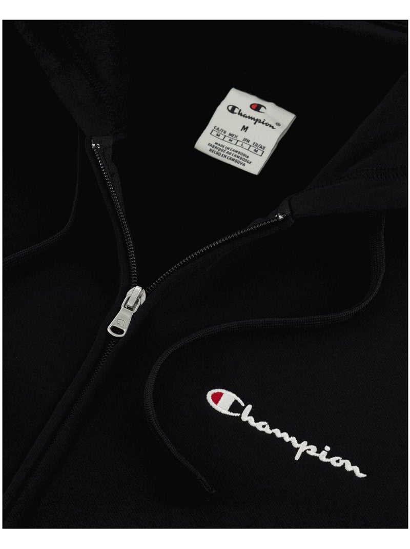 Champion - Veste à capuche motif/style logo sur poitrine Noir - Kiabi
