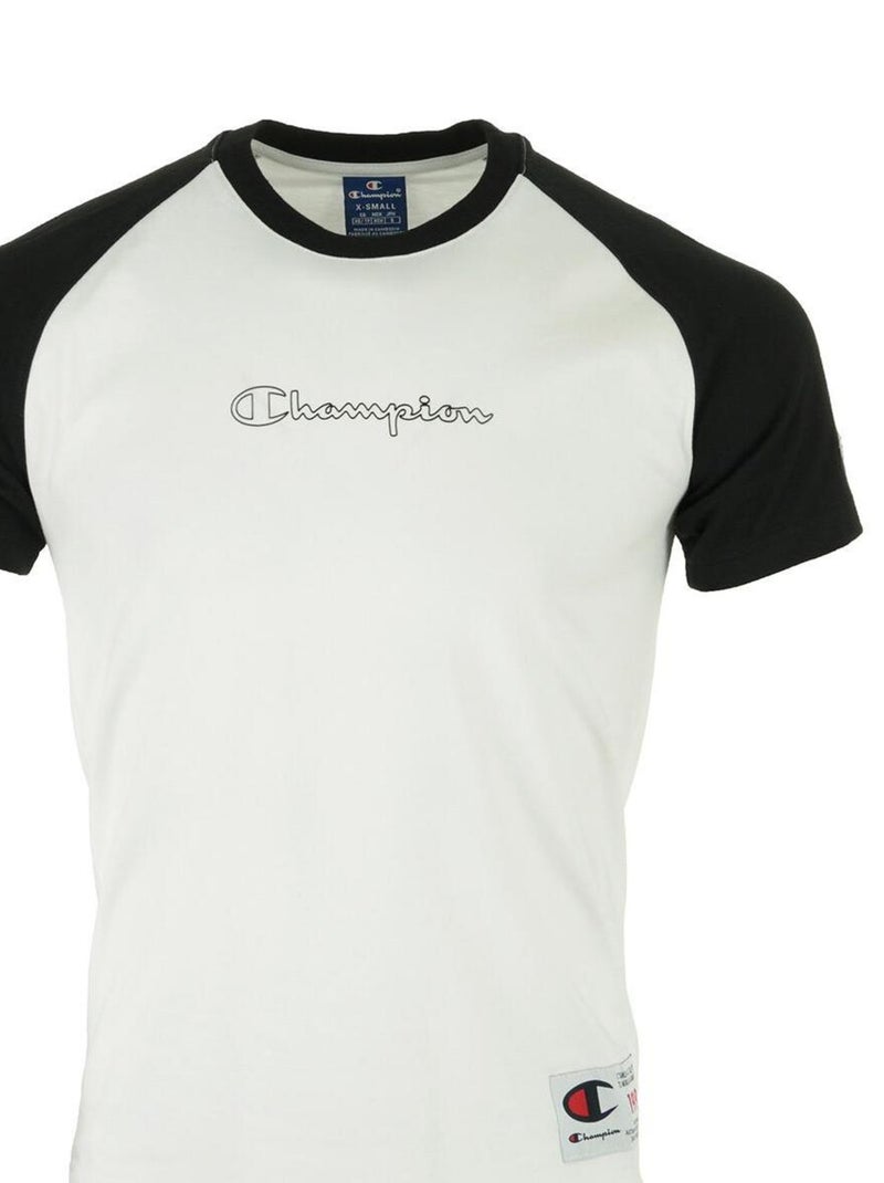 Champion Crewneck T-Shirt Blanc Noir - Kiabi