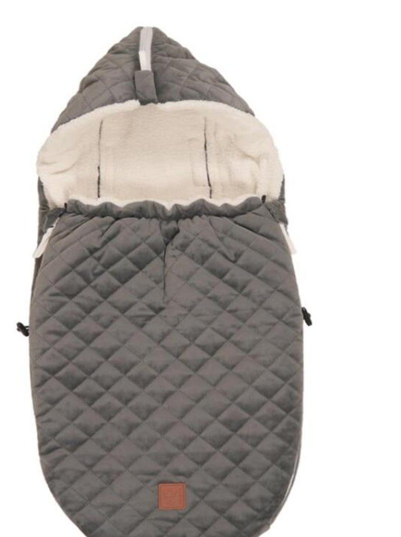 Chancelière cosy Velvet Hoody grise (0-24 mois) Gris - Kiabi