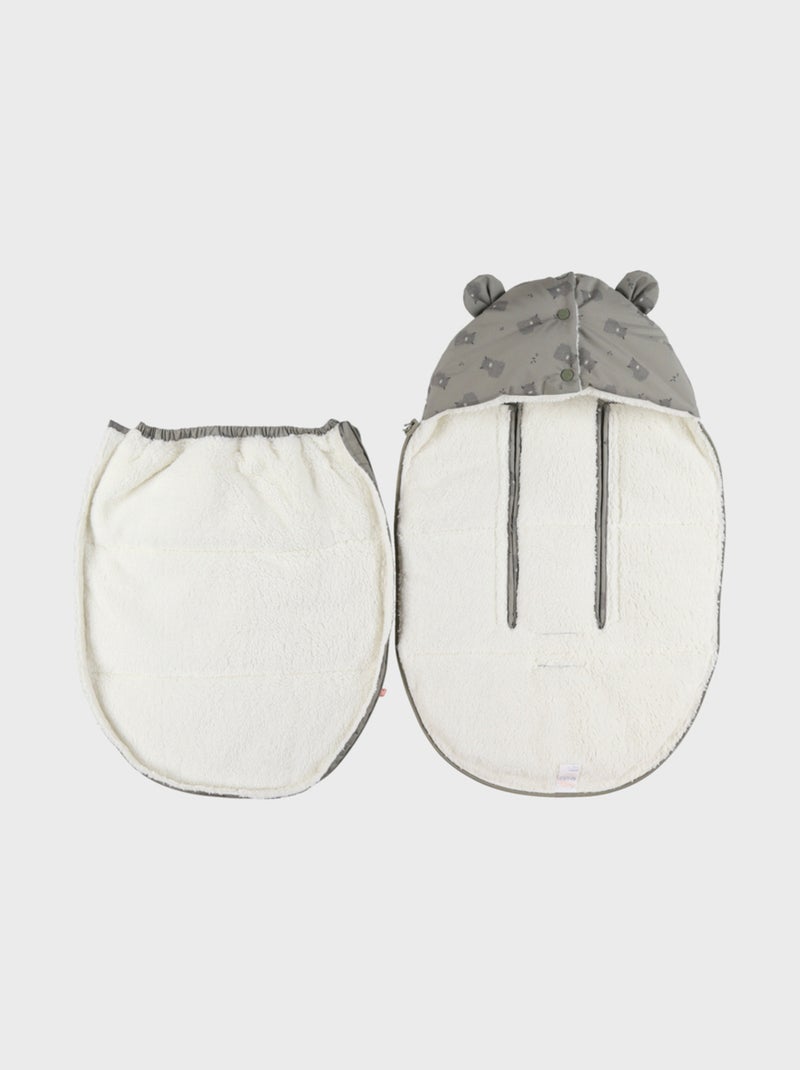 Chancelière déperlante kaki en sherpa 80x50 cm Noukie's Vert - Kiabi