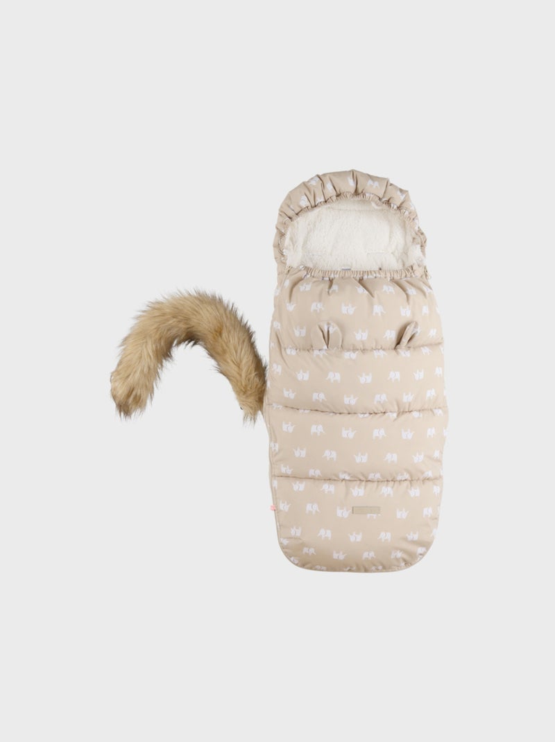 Chancelière déperlante motif éléphant 80x50 cm Noukie's Beige - Kiabi