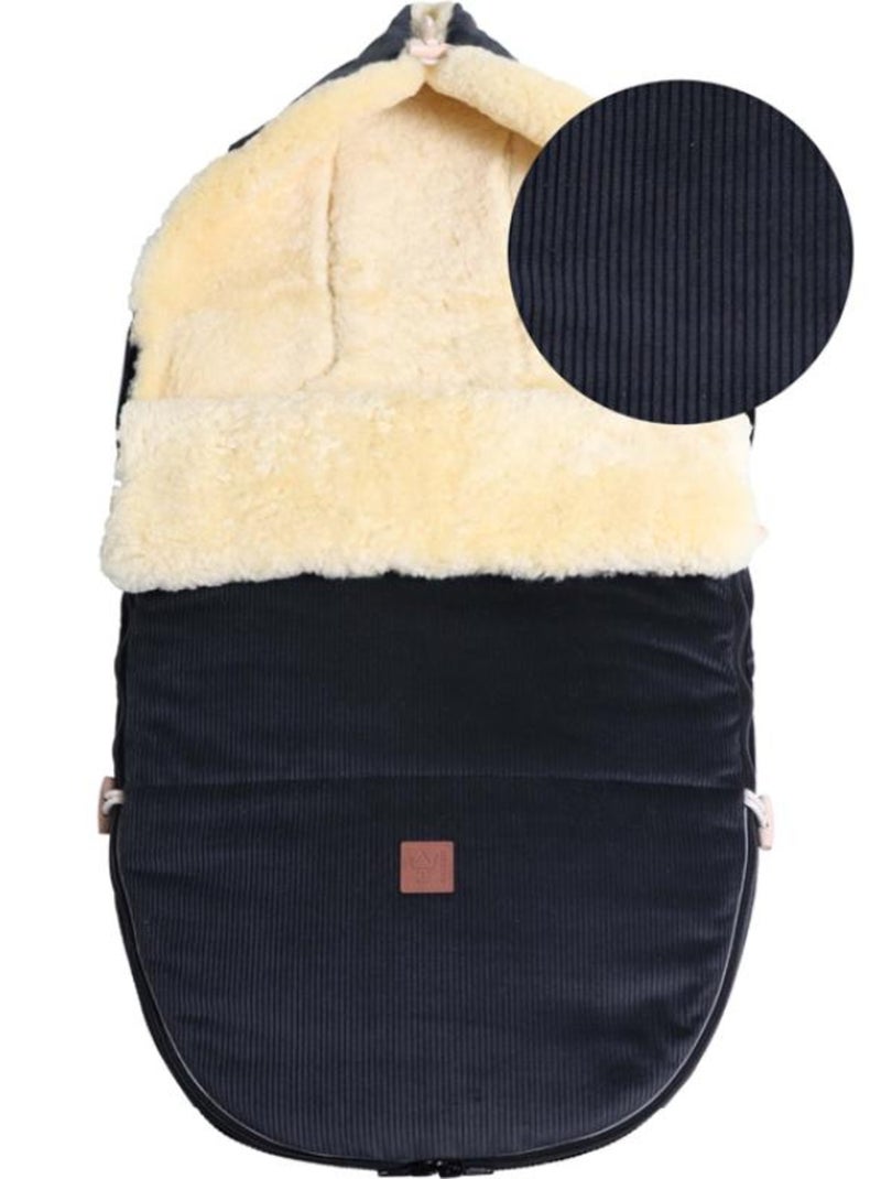 Chancelière Filius Cord en peau de mouton dark grey (6-36 mois) Noir - Kiabi