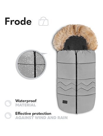 Chancelière pour poussettes LIONELO Frode - Universelle - Fourrure amovible - Imperméable