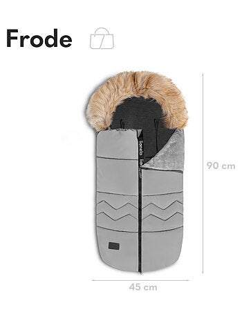 Chancelière pour poussettes LIONELO Frode - Universelle - Fourrure amovible - Imperméable
