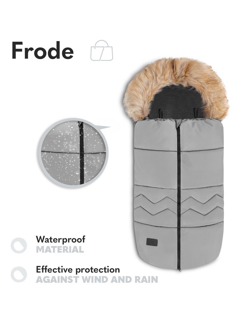 Chancelière pour poussettes LIONELO Frode - Universelle - Fourrure amovible - Imperméable Gris - Kiabi