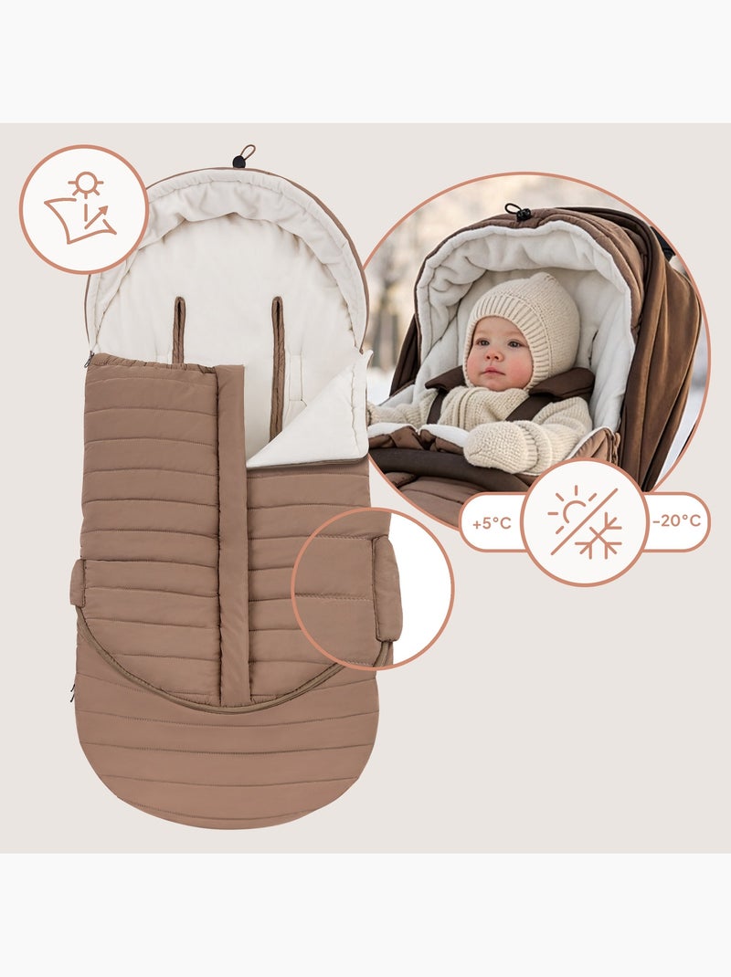 Chancelière pour poussettes LIONELO Oli - Universelle - Imperméable - +5 à –20°C - Filtre UV Beige - Kiabi