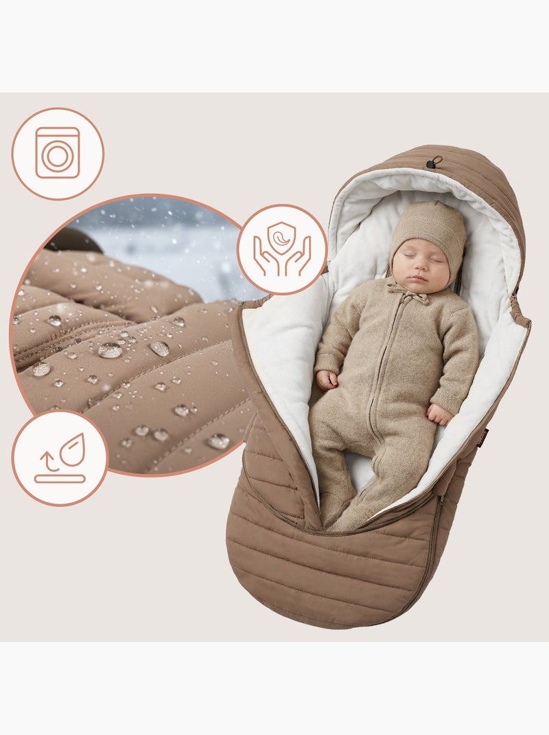 Chancelière pour poussettes LIONELO Oli - Universelle - Imperméable - +5 à –20°C - Filtre UV Beige - Kiabi