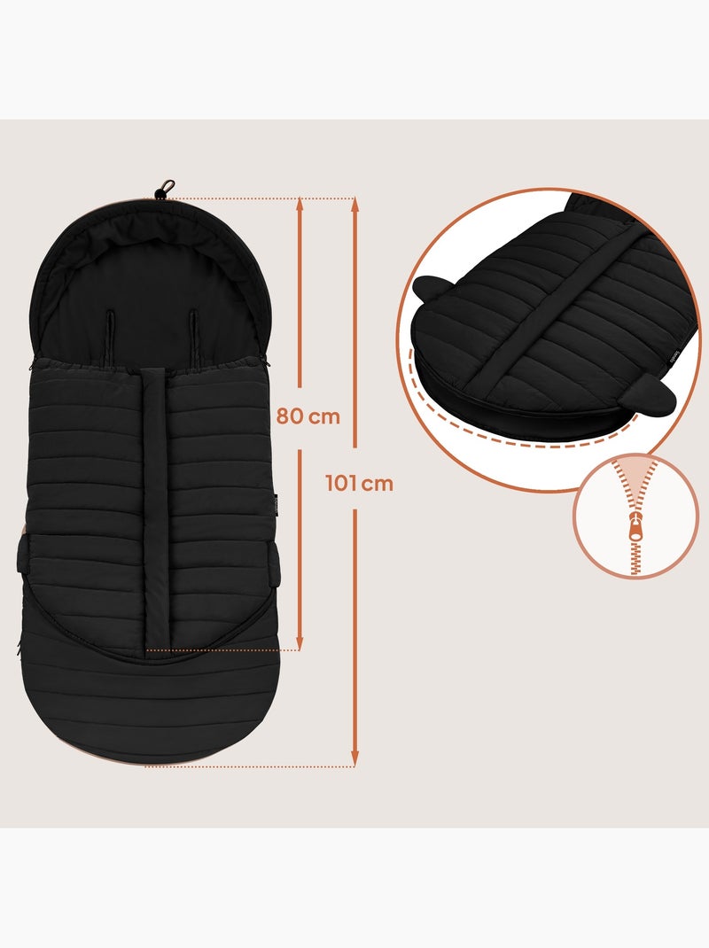 Chancelière pour poussettes LIONELO Oli - Universelle - Imperméable - +5 à –20°C - Filtre UV Noir - Kiabi