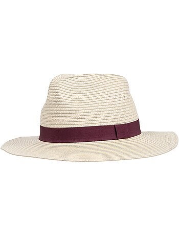 Chapeau 100% papier de paille claire, ajustable à l'intérieur 52 à 58 cm femme
