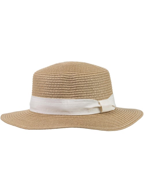 Chapeau 100% papier de paille claire, ajustable à l'intérieur 52 à 58 cm femme Isotoner - Kiabi