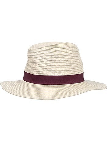 Chapeau 100% papier de paille claire, ajustable à l'intérieur 52 à 58 cm femme Isotoner