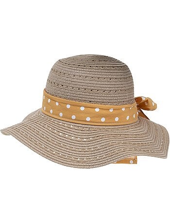 Chapeau 100% papier de paille claire, ajustable à l'intérieur 52 à 58 cm femme