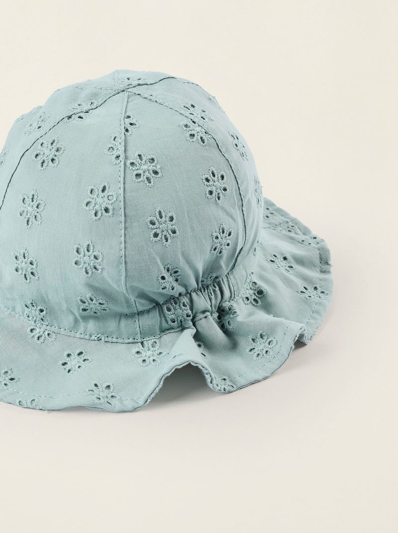 Chapeau avec Broderie Anglaise Bleu clair - Kiabi