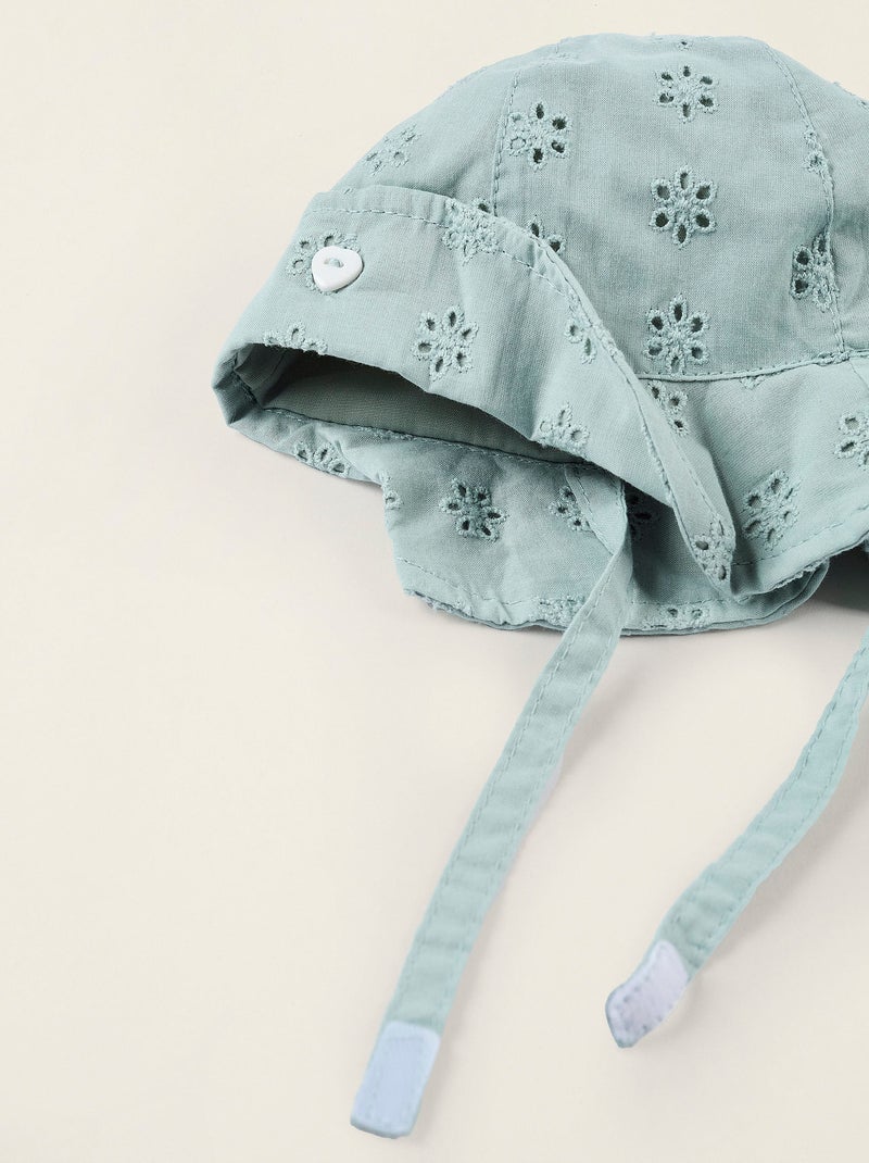 Chapeau avec Broderie Anglaise Bleu clair - Kiabi