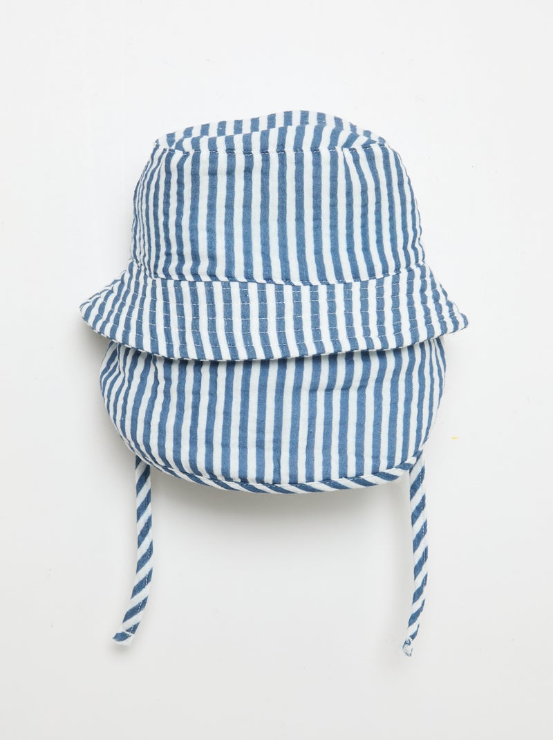 Chapeau avec lien à nouer 'Winnie' Bleu - Kiabi