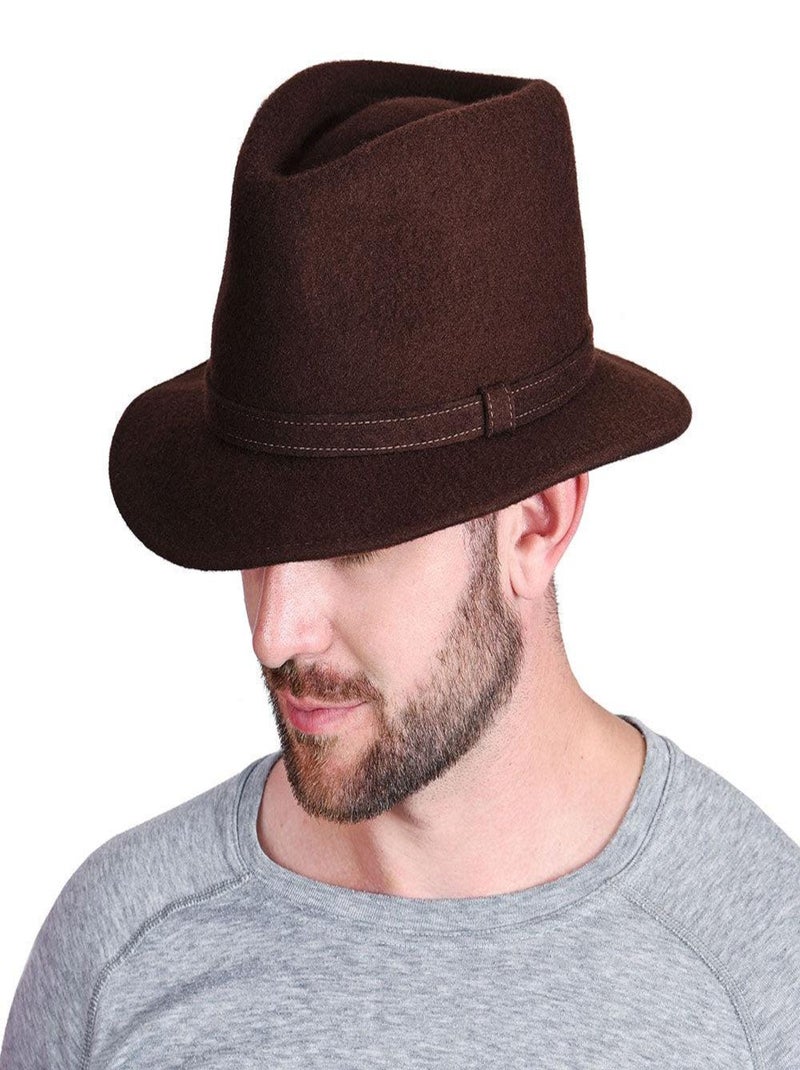 Chapeau borsalino MORENO Marron - Kiabi